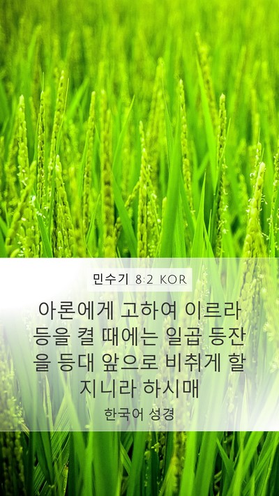 민수기 8:2 KOR Bible Verse Image