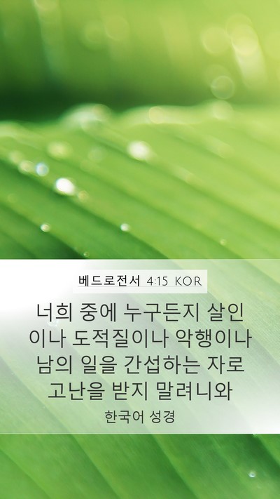 베드로전서 4:15 KOR Bible Verse Image
