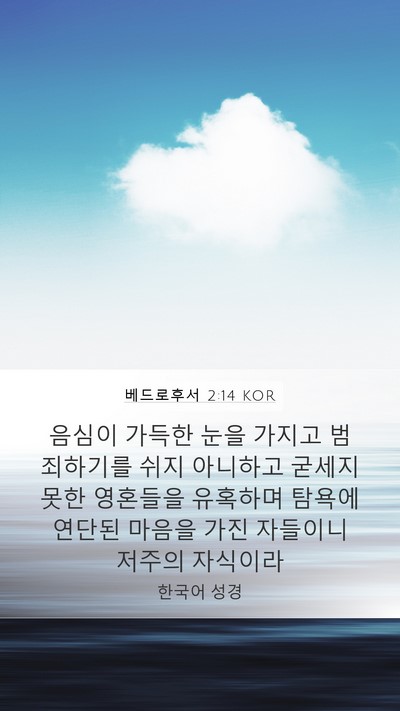 베드로후서 2:14 KOR Bible Verse Image