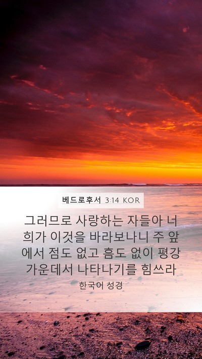 베드로후서 3:14 KOR Bible Verse Image