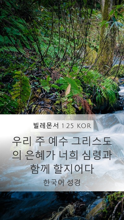 빌레몬서 1:25 KOR Mobile Phone Wallpaper - 우리 주 예수 그리스도의 은혜가 - Mobile Bible Verse Wallpaper