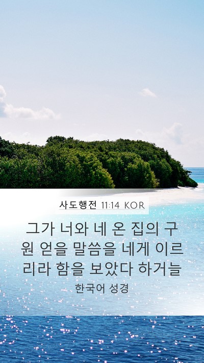 사도행전 11:14 KOR Bible Verse Image
