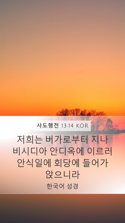 사도행전 13:14 KOR Bible Verse Image