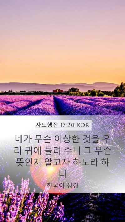 사도행전 17:20 KOR Bible Verse Image
