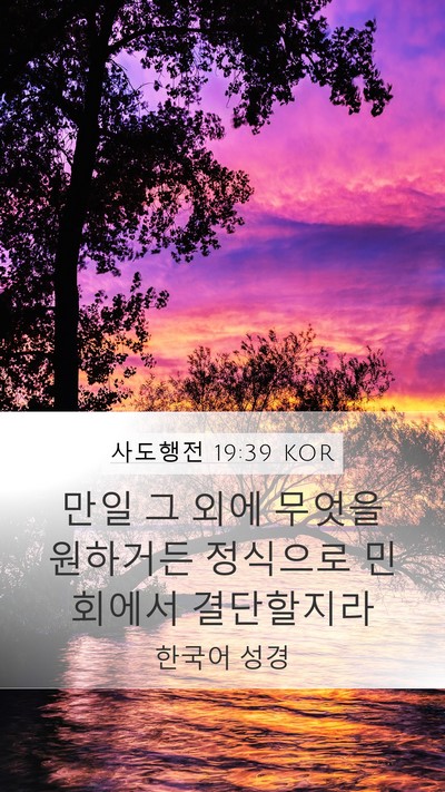 사도행전 19:39 KOR Mobile Phone Wallpaper - 만일 그 외에 무엇을 원하거든 - Mobile Bible Verse Wallpaper