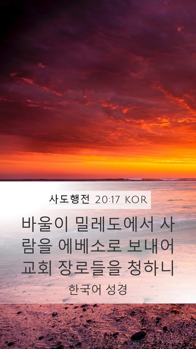 사도행전 20:17 KOR Bible Verse Image