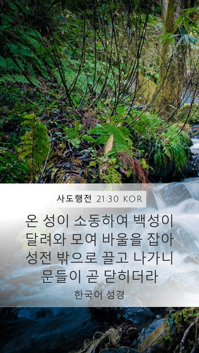 사도행전 21:30 KOR Bible Verse Image