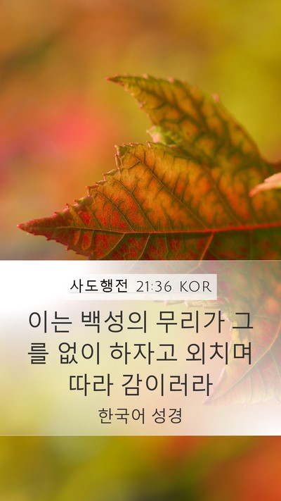 사도행전 21:36 KOR Bible Verse Image