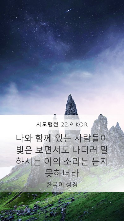 사도행전 22:9 KOR Bible Verse Image
