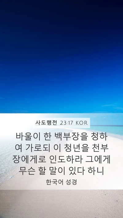사도행전 23:17 KOR Bible Verse Image