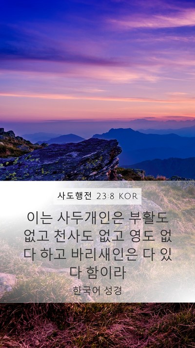사도행전 23:8 KOR Bible Verse Image