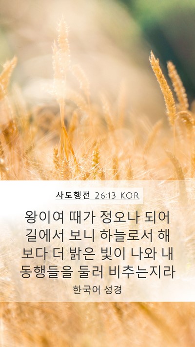 사도행전 26:13 KOR Bible Verse Image