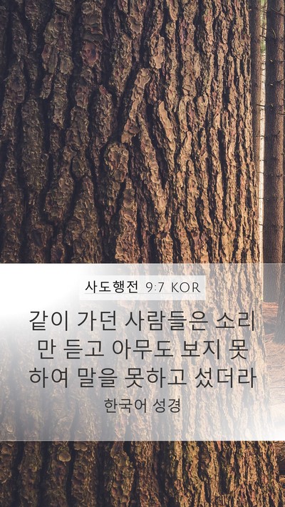 사도행전 9:7 KOR Bible Verse Image