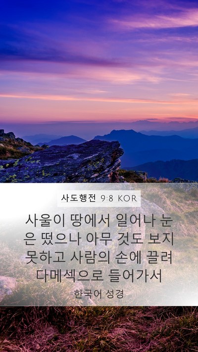 사도행전 9:8 KOR Bible Verse Image