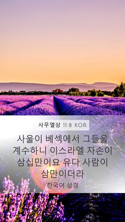 사무엘상 11:8 KOR Mobile Phone Wallpaper - 사울이 베섹에서 그들을 계수하니 - Mobile Bible Verse Wallpaper
