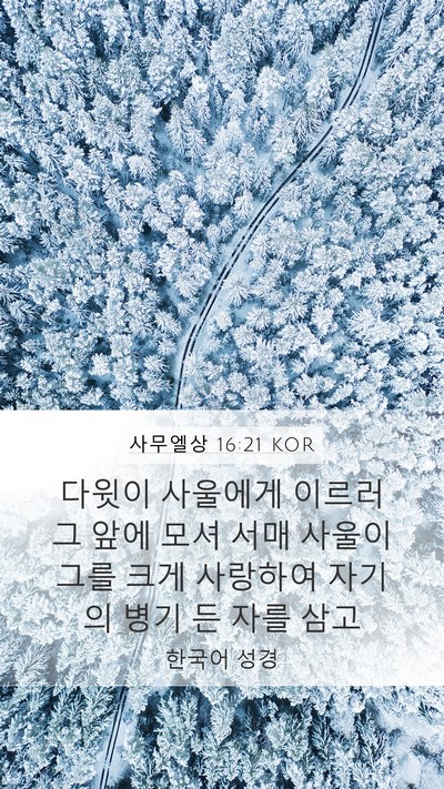사무엘상 16:21 KOR Bible Verse Image