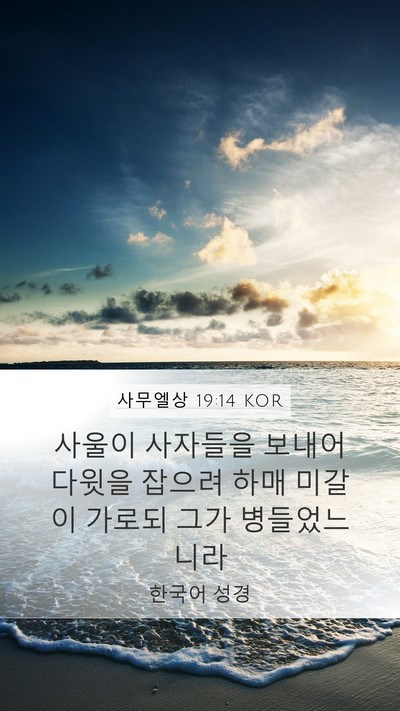 사무엘상 19:14 KOR Bible Verse Image