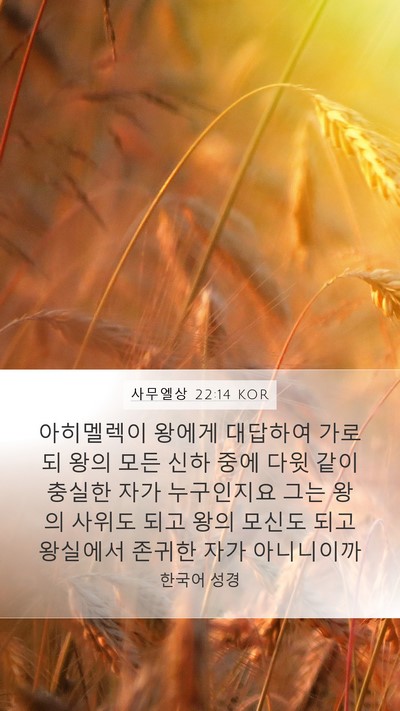 사무엘상 22:14 KOR Bible Verse Image
