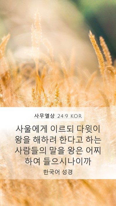 사무엘상 24:9 KOR Bible Verse Image