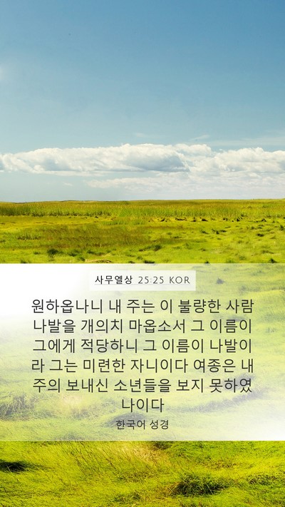 사무엘상 25:25 KOR Bible Verse Image