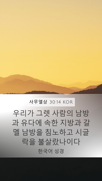 사무엘상 30:14 KOR Bible Verse Image