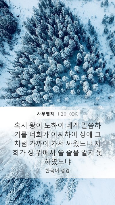 사무엘하 11:20 KOR Mobile Phone Wallpaper - 혹시 왕이 노하여 네게 말씀하기를 - Mobile Bible Verse Wallpaper