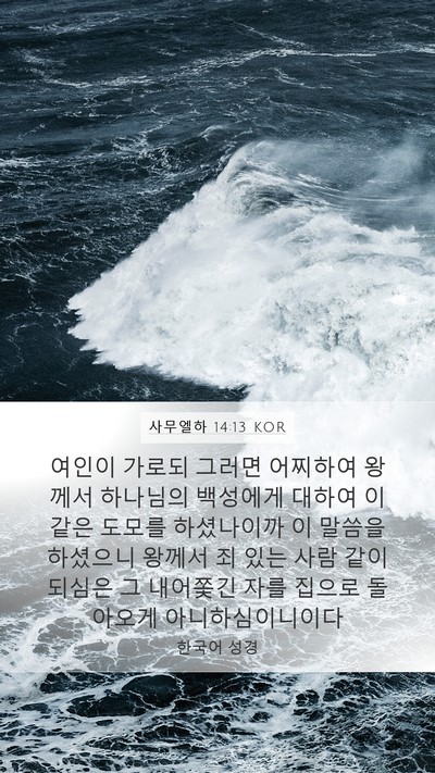 사무엘하 14:13 KOR Mobile Phone Wallpaper - 여인이 가로되 그러면 어찌하여 - Mobile Bible Verse Wallpaper