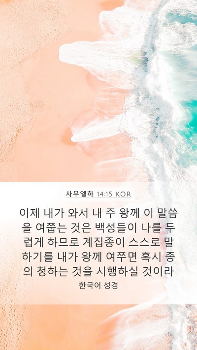 사무엘하 14:15 KOR Mobile Phone Wallpaper - 이제 내가 와서 내 주 왕께 이 말씀을 - Mobile Bible Verse Wallpaper