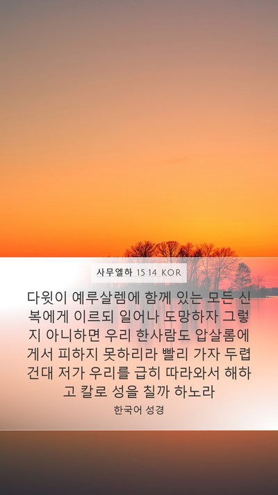 사무엘하 15:14 KOR Bible Verse Image