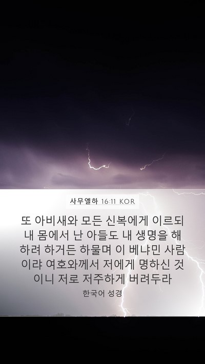 사무엘하 16:11 KOR Bible Verse Image