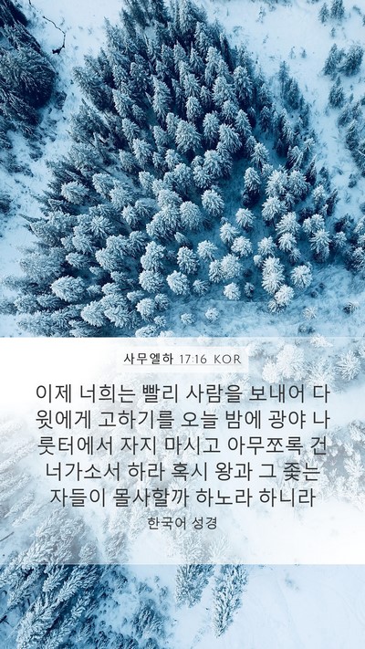 사무엘하 17:16 KOR Bible Verse Image