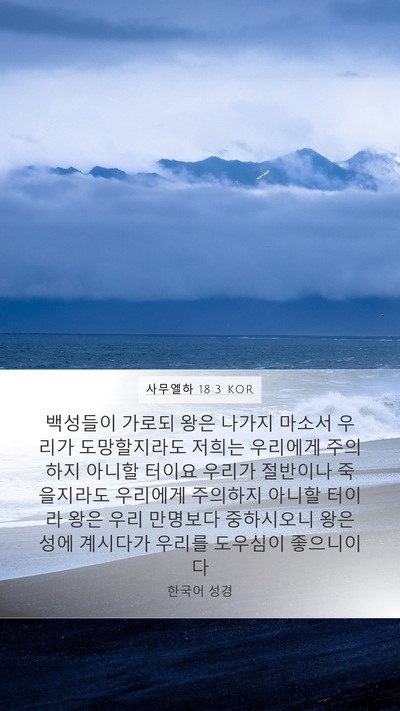 사무엘하 18:3 KOR Bible Verse Image