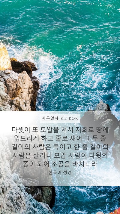 사무엘하 8:2 KOR Bible Verse Image