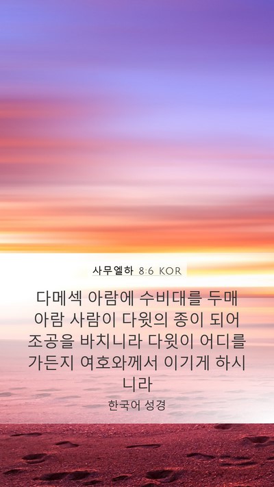 사무엘하 8:6 KOR Bible Verse Image