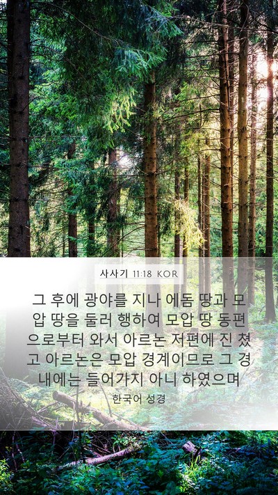 사사기 11:18 KOR Bible Verse Image
