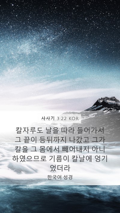 사사기 3:22 KOR Mobile Phone Wallpaper - 칼자루도 날을 따라 들어가서 그 - Mobile Bible Verse Wallpaper