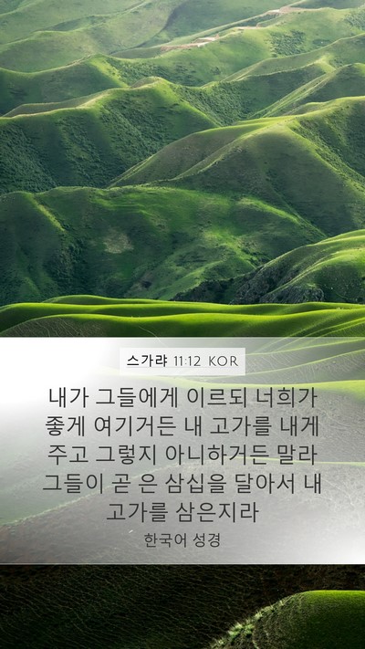 스가랴 11:12 KOR Bible Verse Image