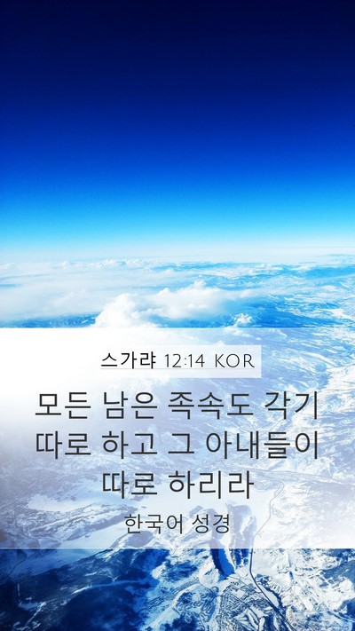 스가랴 12:14 KOR Mobile Phone Wallpaper - 모든 남은 족속도 각기 따로 하고 그 - Mobile Bible Verse Wallpaper