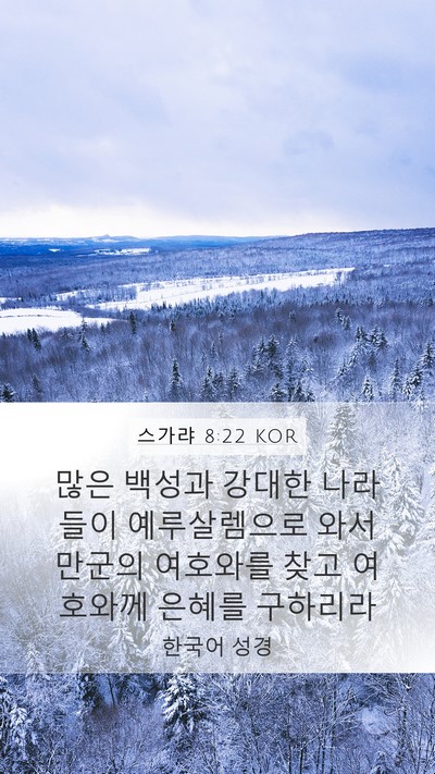 스가랴 8:22 KOR Bible Verse Image