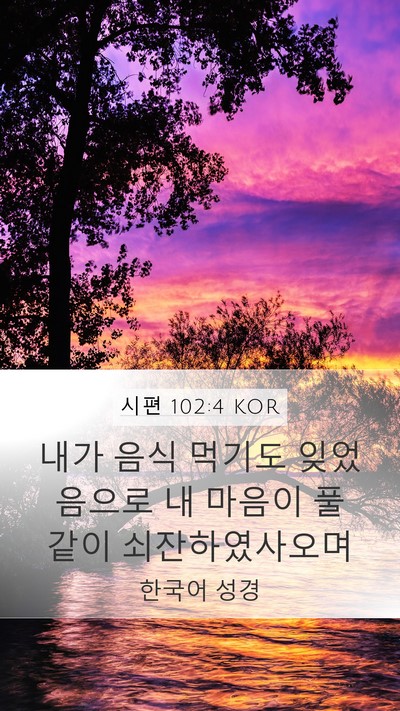 시편 102:4 KOR Bible Verse Image