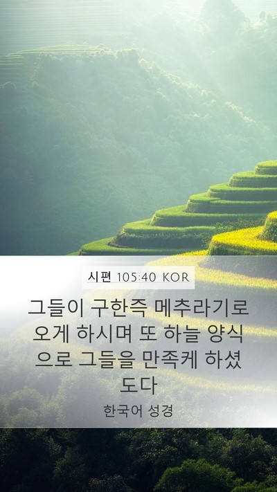시편 105:40 KOR Bible Verse Image