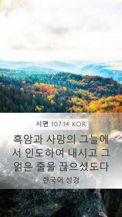 시편 107:14 KOR Bible Verse Image