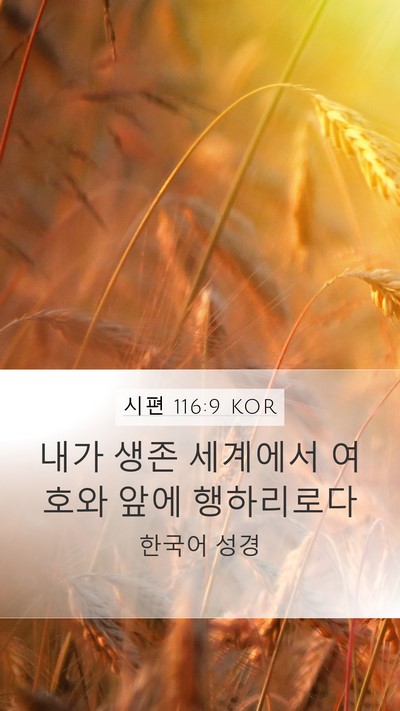 시편 116:9 KOR Bible Verse Image