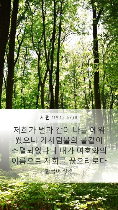 시편 118:12 KOR Bible Verse Image