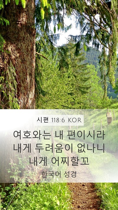 시편 118:6 KOR Bible Verse Image