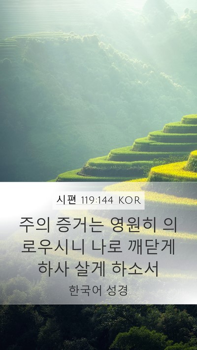 시편 119:144 KOR Bible Verse Image