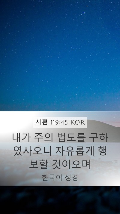 시편 119:45 KOR Mobile Phone Wallpaper - 내가 주의 법도를 구하였사오니 - Mobile Bible Verse Wallpaper