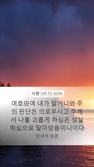 시편 119:75 KOR Bible Verse Image