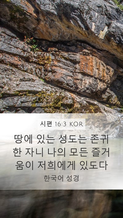 시편 16:3 KOR Bible Verse Image