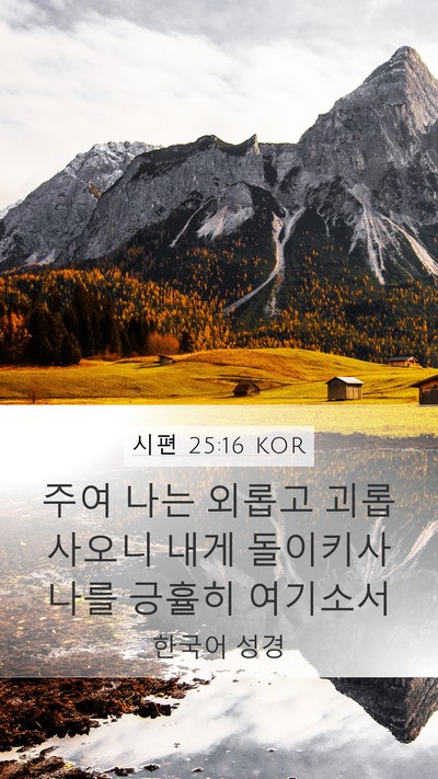시편 25:16 KOR Bible Verse Image